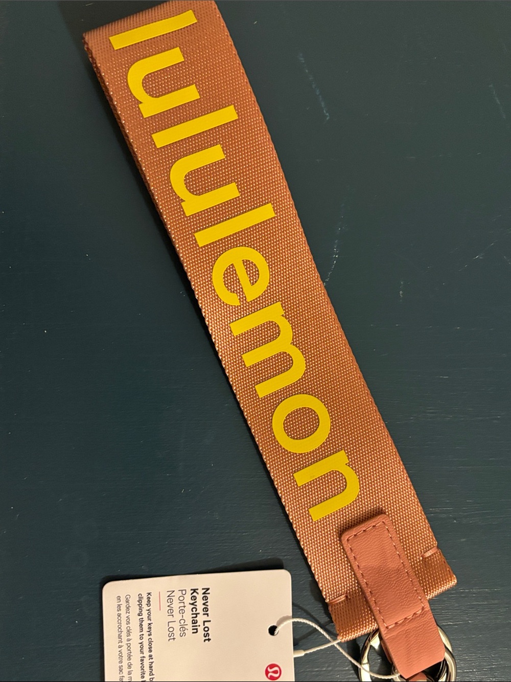 lululemon athletica rose pink and Yellow Key Holder Wristlet